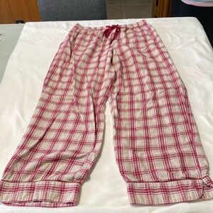 Nautica Red and White Plaid Pajama Pants